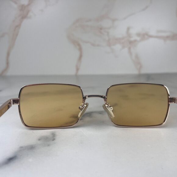 QUAY DND Sunglasses Gold Metal Frame Sunflower Lens 55-20-145 100% UV Protection - Picture 3 of 11